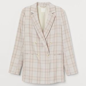 H&M Pink Plaid Double-breasted Blazer | Great Condition